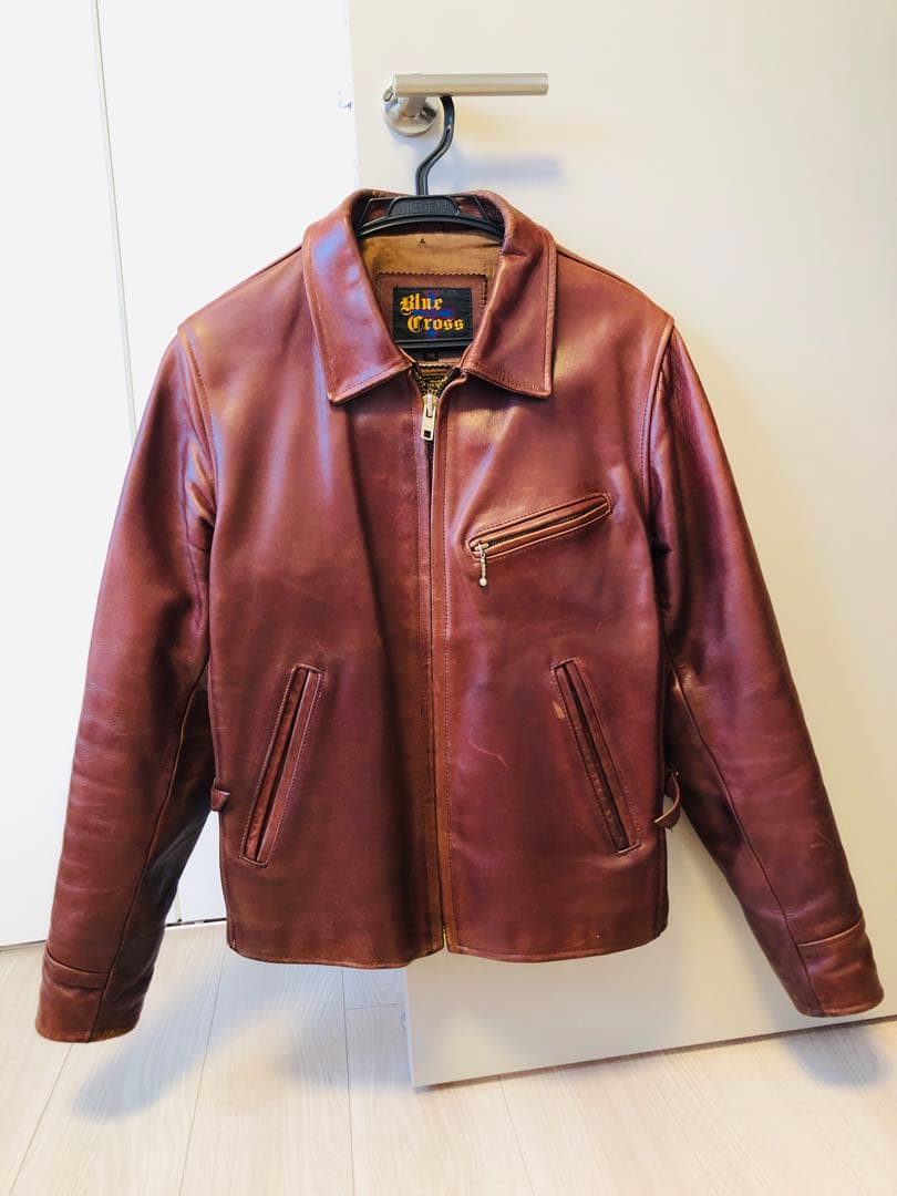 美味☆BLUE CROSS ヴィンテージ シングルライダース ブルークロス 本革