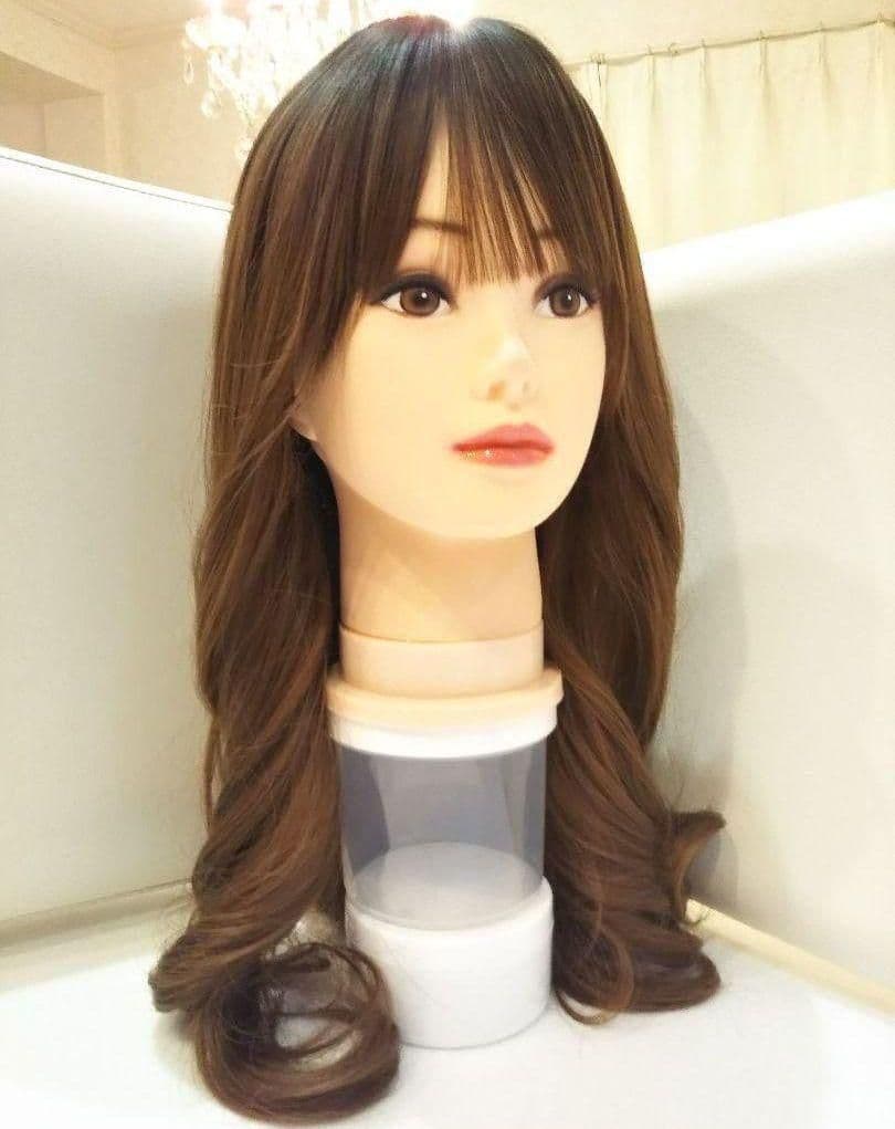 断熱美女ウィッグ✨Ｉ型つむじ地肌✨深田恭子❣️メナード✨ゆる巻き美人ロングカール