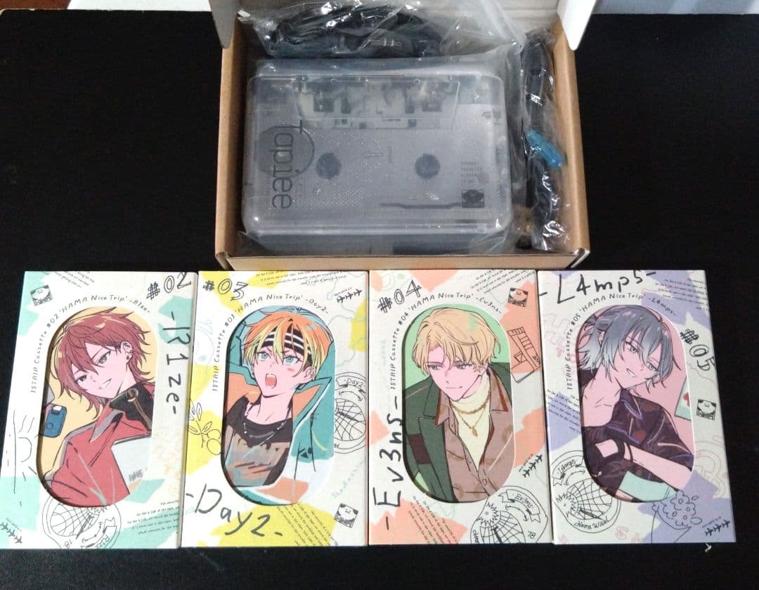 エイトリ カセットプレイヤー テーピー&朝昼夕夜班カセットテープ