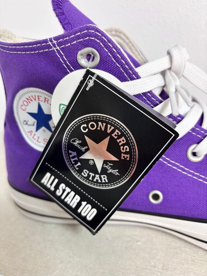 【未使用級】コンバース オールスター100 HI パープル 27.5cm タグ付