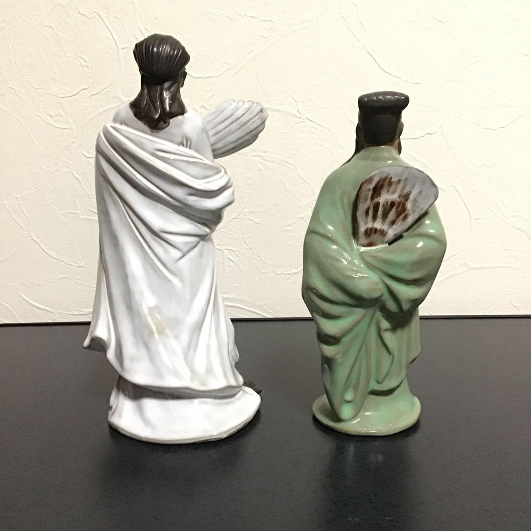 三国志】諸葛孔明 陶器 置物 2体セット 諸葛亮 諸葛亮 孔明 人形