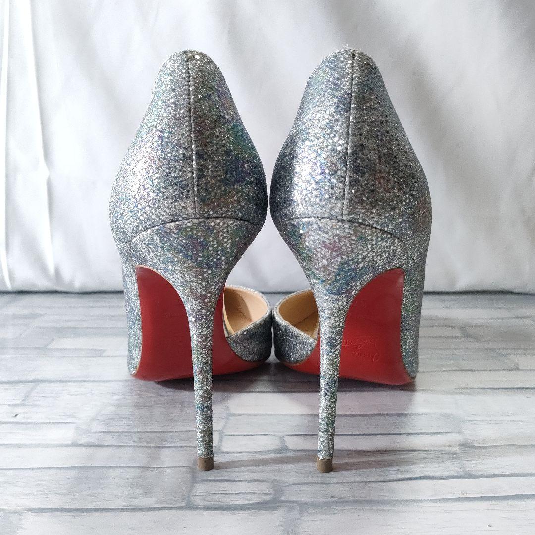 未使用品✨ルブタン グリッターパンプス ハイヒール ブルーシルバー 37