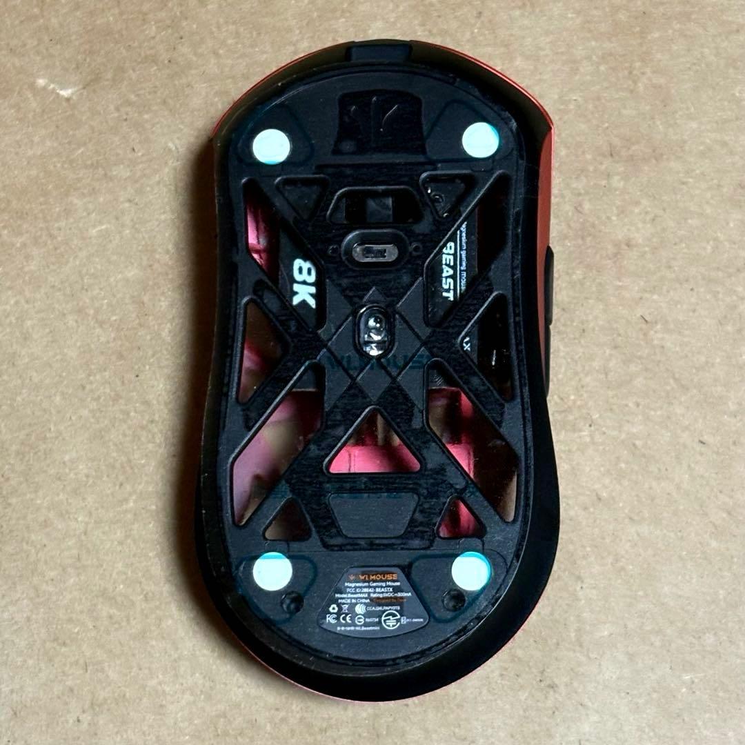 美品】WLMOUSE Beast X Max 8K Red（サイド穴なし） - メルカリ