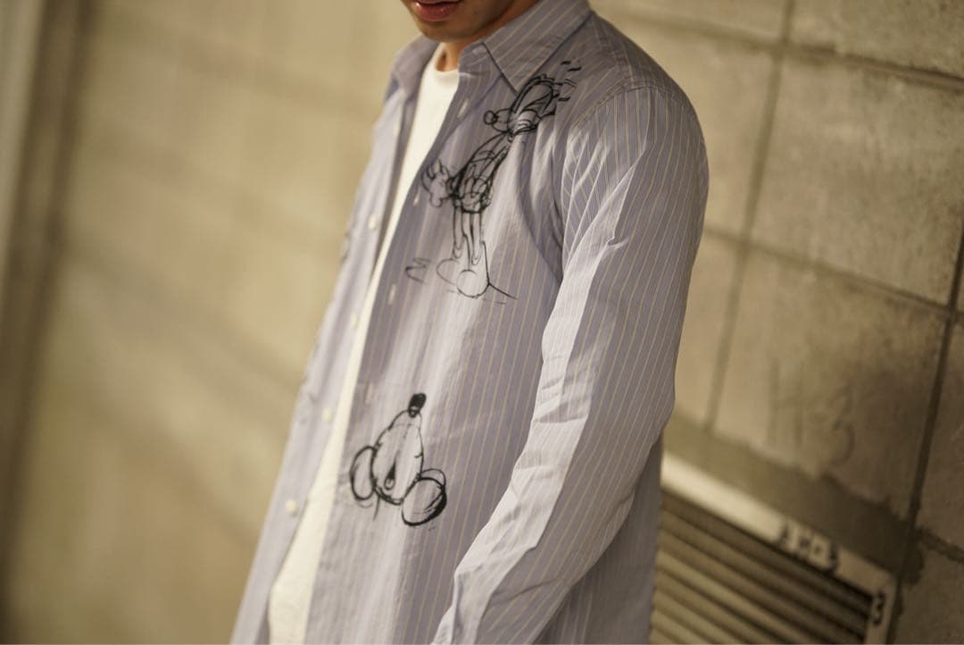 コムデギャルソンオムドゥ × ディズニー ミッキー プリント ストライプ