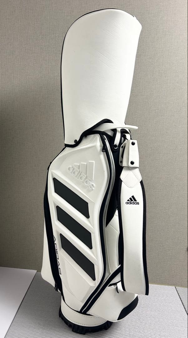 ⑥ adidas ホワイト/ブラック キャディバッグ　おまけ付き adidas（アディダス） adidas Golf(アディダスゴルフ)日本正規品 軽量