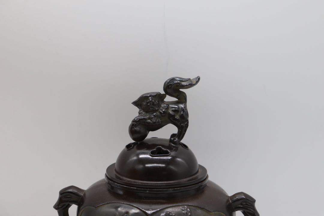 銅製 獅子摘み香炉 共箱 茶道具 送料込み250926 - メルカリ