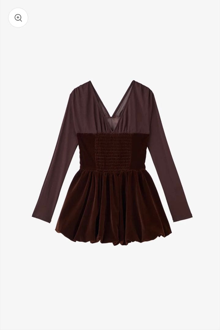 poláura】ベロアビスチェバルーントップス ブラウン FREE 完売品