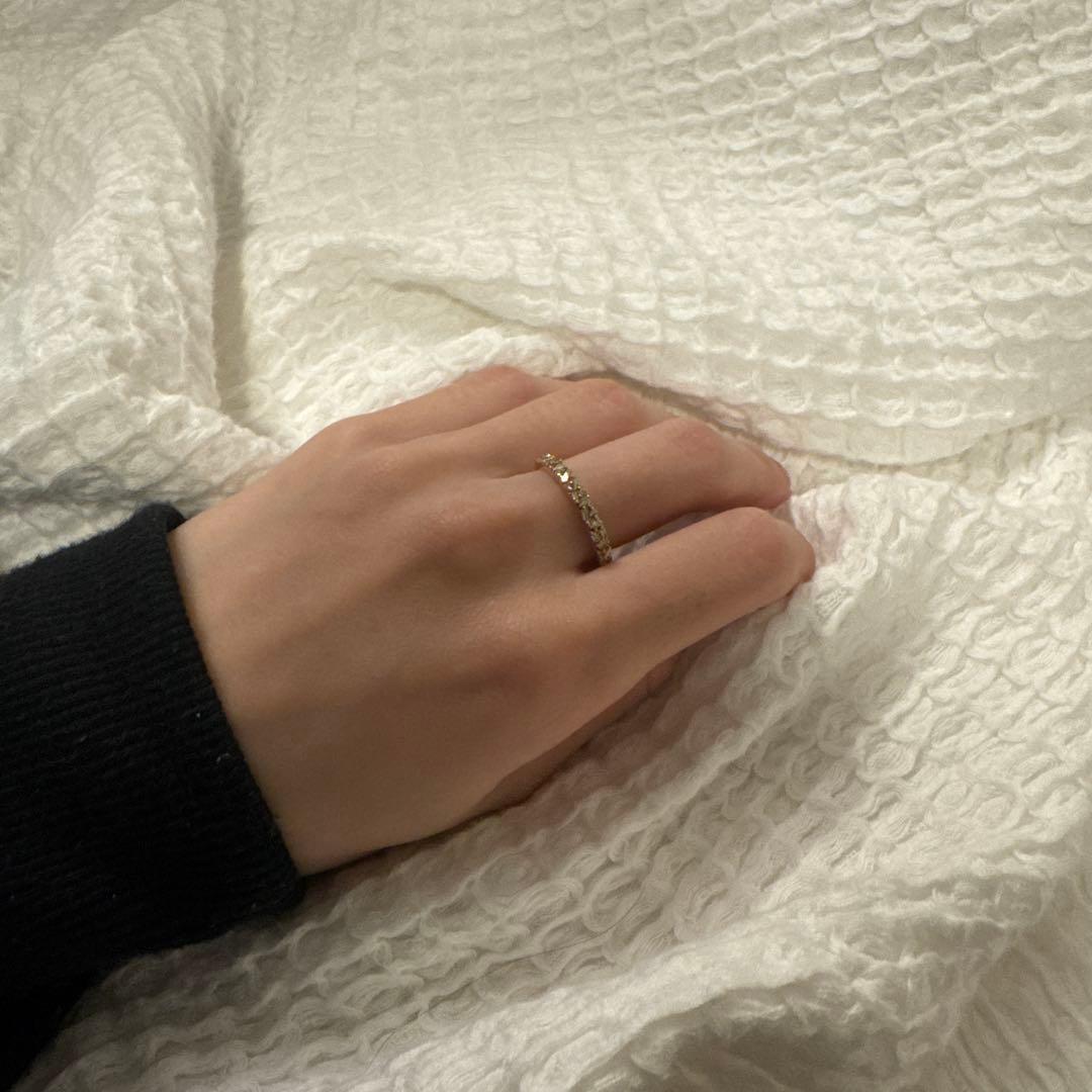 ハーフエタニティ　k18 ダイヤモンドリング　バケットカット　0.30ct