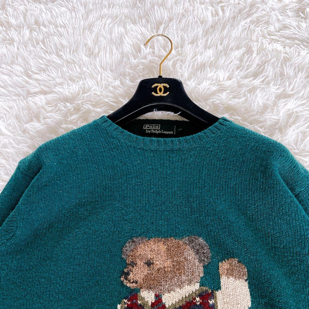 POLO Ralph Lauren】RL'92 ポロベア ニットセーター 緑 - メルカリ