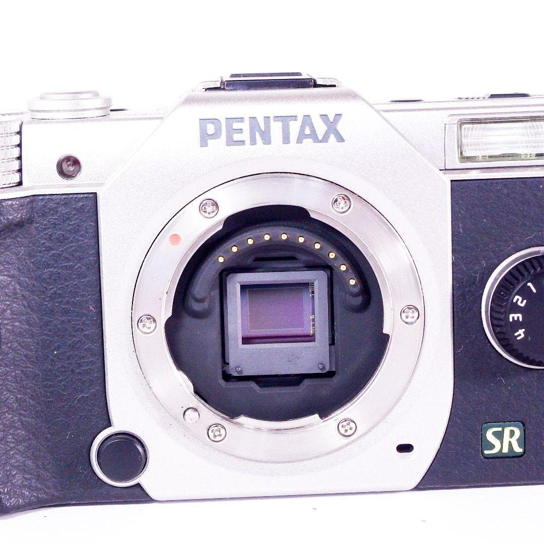 完動美品 PENTAX Q7 シルバー ダブルズームセット 元箱バッテリー充電
