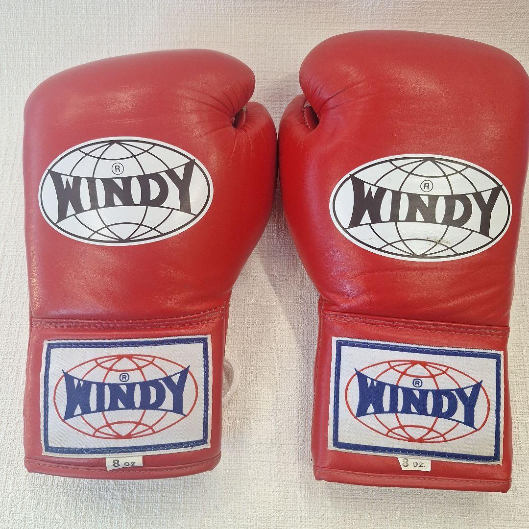 WINDY ボクシンググローブ 8oz 赤 中古・美品② WINDY ボクシンググローブ 8oz レッド 中古 WINDY ボクシンググローブ