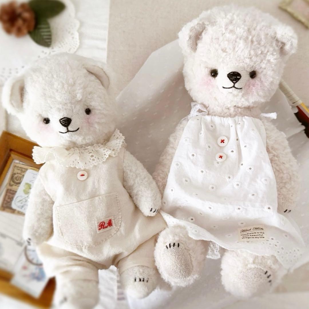 アーティストベア くま 熊 海外作家様 ぬいぐるみ 白熊ちゃん 大きいサイズ