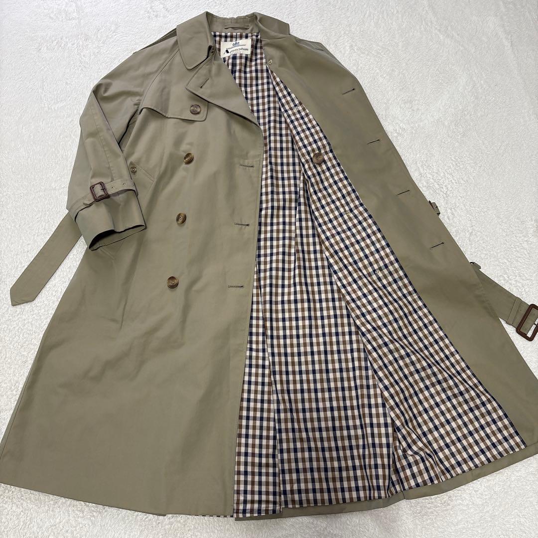 【極美品✨】Aquascutum メンズ　トレンチコート　玉虫色　イングランド 新品同様✨ アクアスキュータム トレンチコート 玉虫色 メンズ ロング