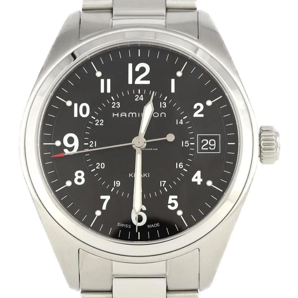 HAMILTON ハミルトン カーキ フィールド クォーツ 40mm カーキ フィールド Titanium Auto - ダイヤルカラー:ブルー