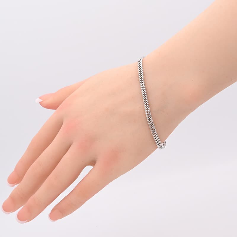 PT850(プラチナ) 喜平ブレスレット 6面ダブル 10.0g 18cm 新品