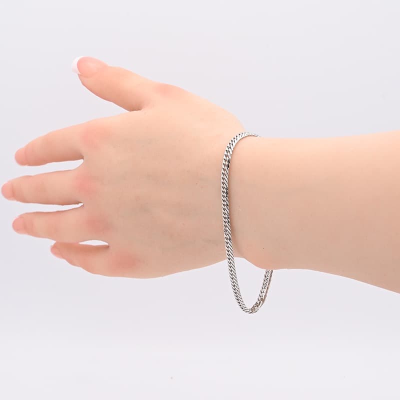 PT850(プラチナ) 喜平ブレスレット 6面ダブル 10.0g 18cm 新品