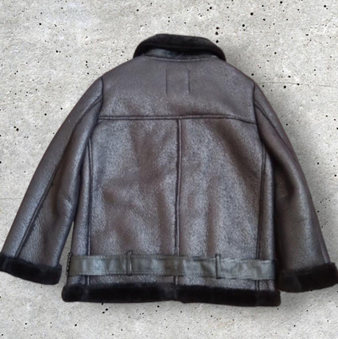 美品】ZARA レディース フェイクムートン ダブルライダースジャケット