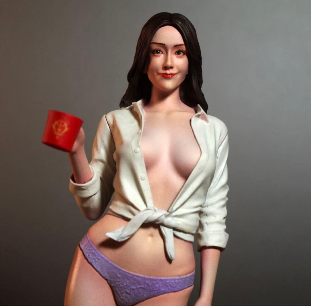 ハセガワ 1/12 フィギュア モーニングコーヒー ジオンCUP 塗装済 完成品