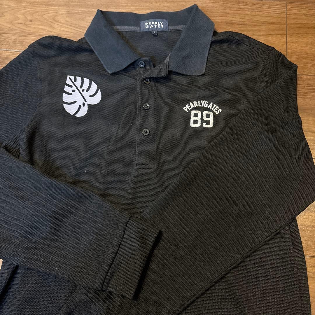 PEARLY GATES 長袖ポロシャツ サイズ4 ブラック - メルカリ