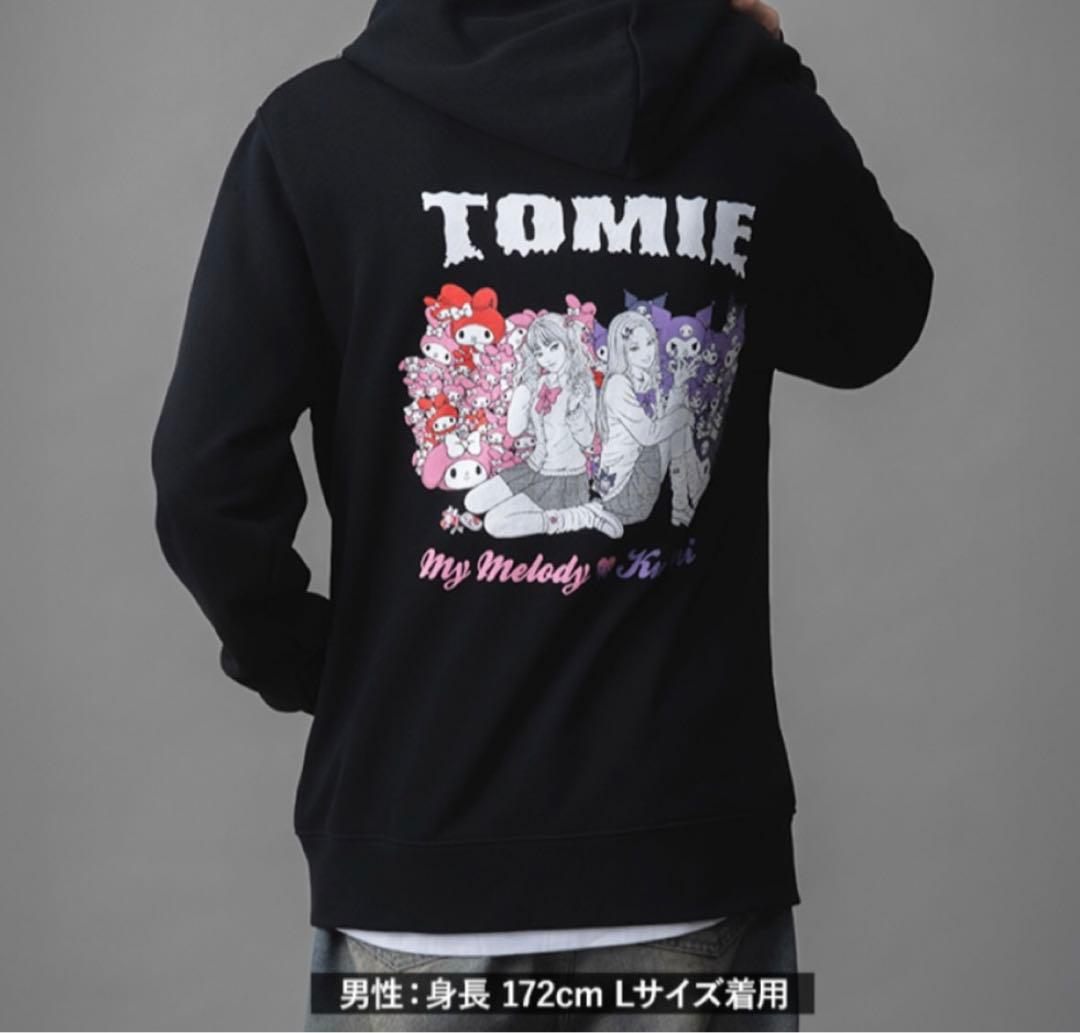 ［新品］伊藤潤二 サンリオ ギャル富江 マイメロディ クロミ ジップパーカーXL