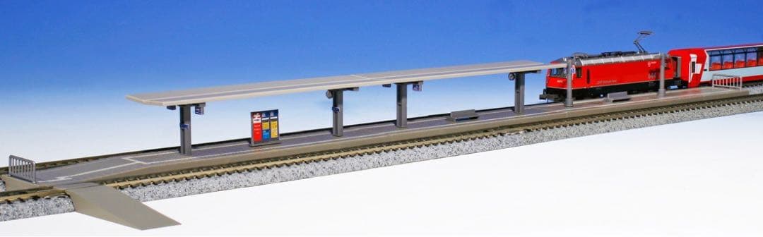 【鉄道模型】アルプスの氷河特急スイスの駅舎+特急ホームセット(おまとめ販売）