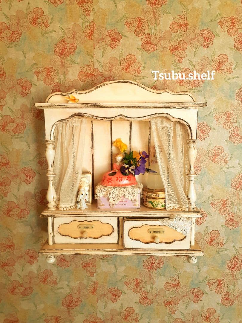 アンティーク・ヴィンテージ調　シャビー　ウォールシェルフ アンティーク シャビーシック ウォールシェルフ ディスプレイラック
