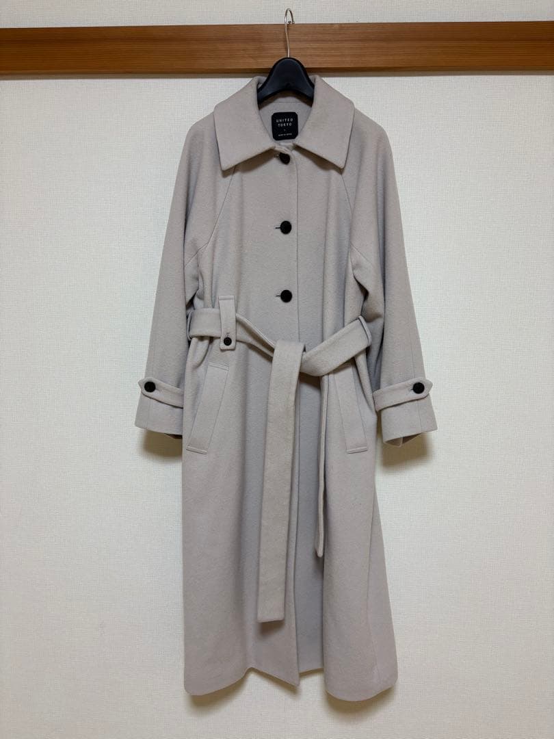 UNITED TOKYO エクストラウールスタンド2wayステンコート アイボリ