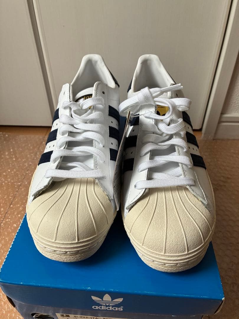 美品　アディダス スーパースター 80s 白紺US9 27.0cm 金ベロ