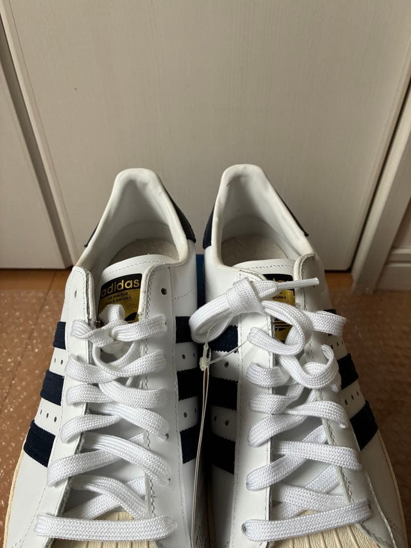 美品　アディダス スーパースター 80s 白紺US9 27.0cm 金ベロ