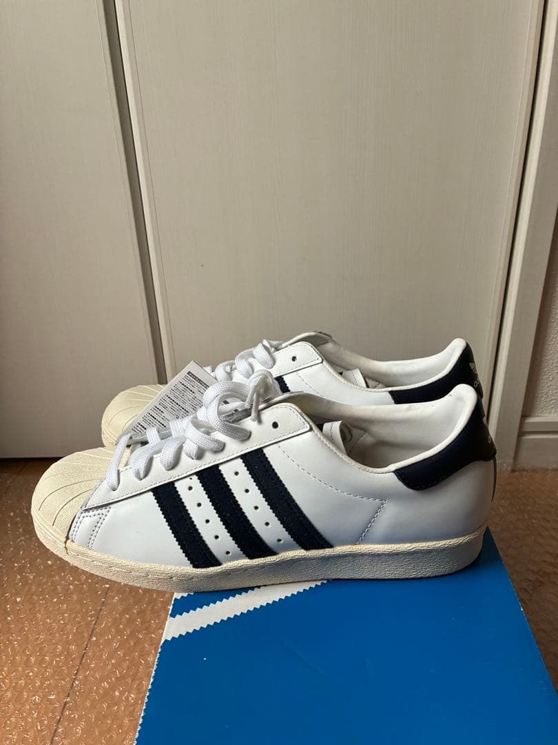 美品　アディダス スーパースター 80s 白紺US9 27.0cm 金ベロ