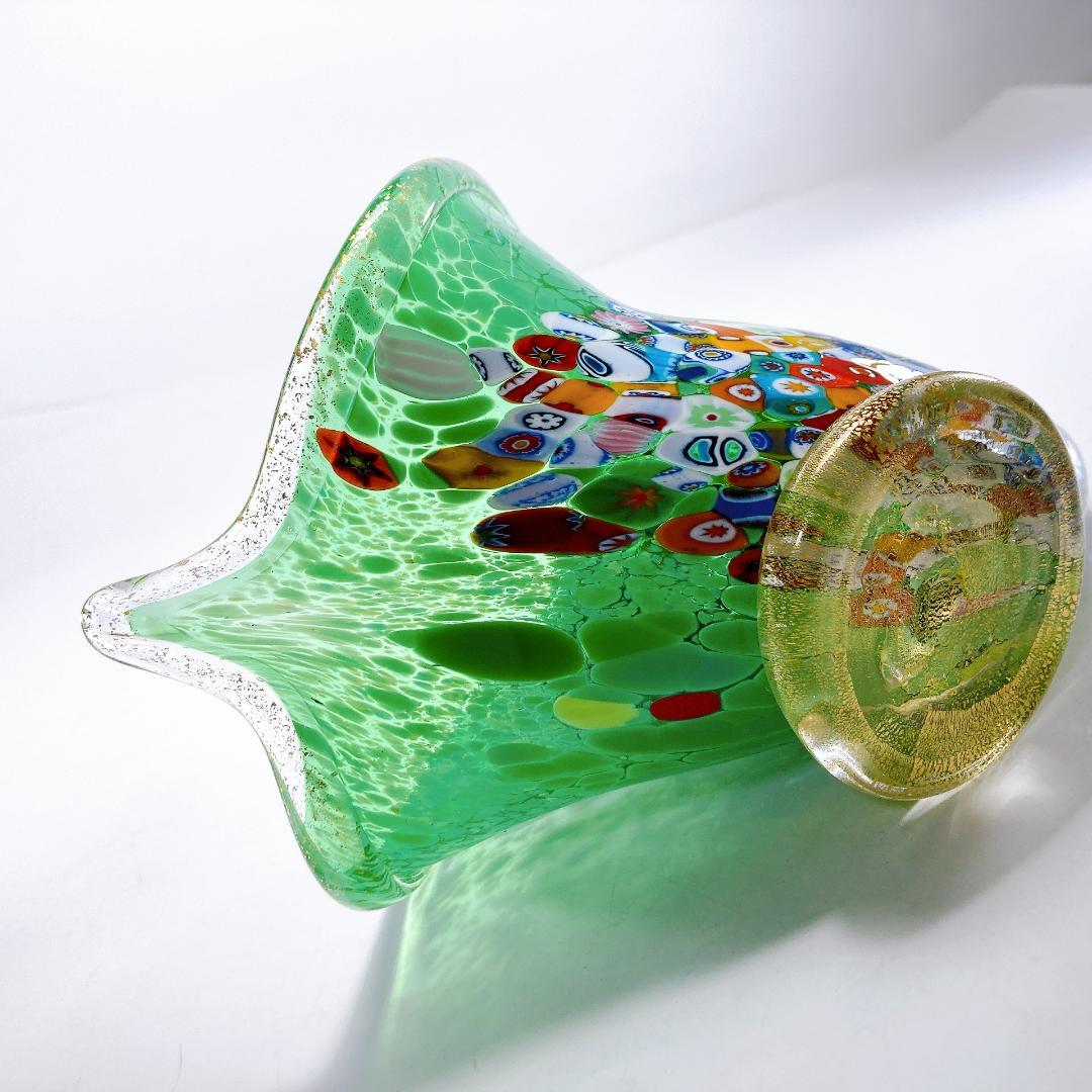 希少】ムラノ ミルフィオリ シェル モチーフ オブジェ ムラーノ|1498