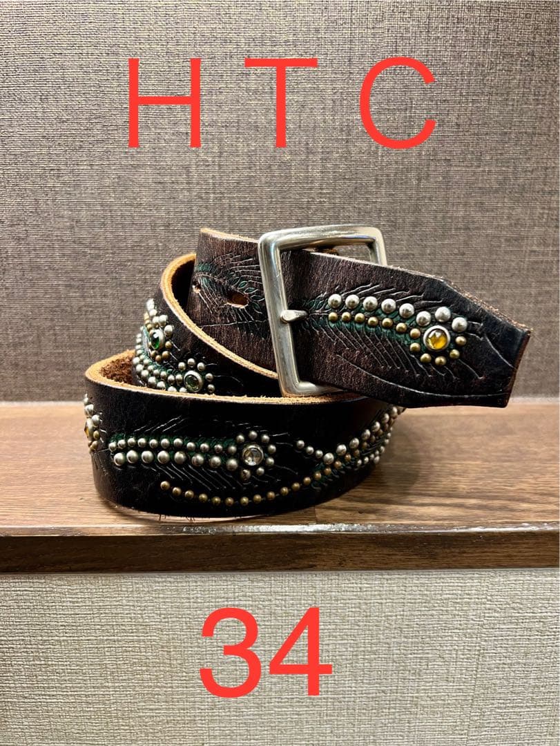 【激レア】 HTCスタッズベルト 34インチ フェザー エンボス ブラック htc-end-o-s-6.jpg