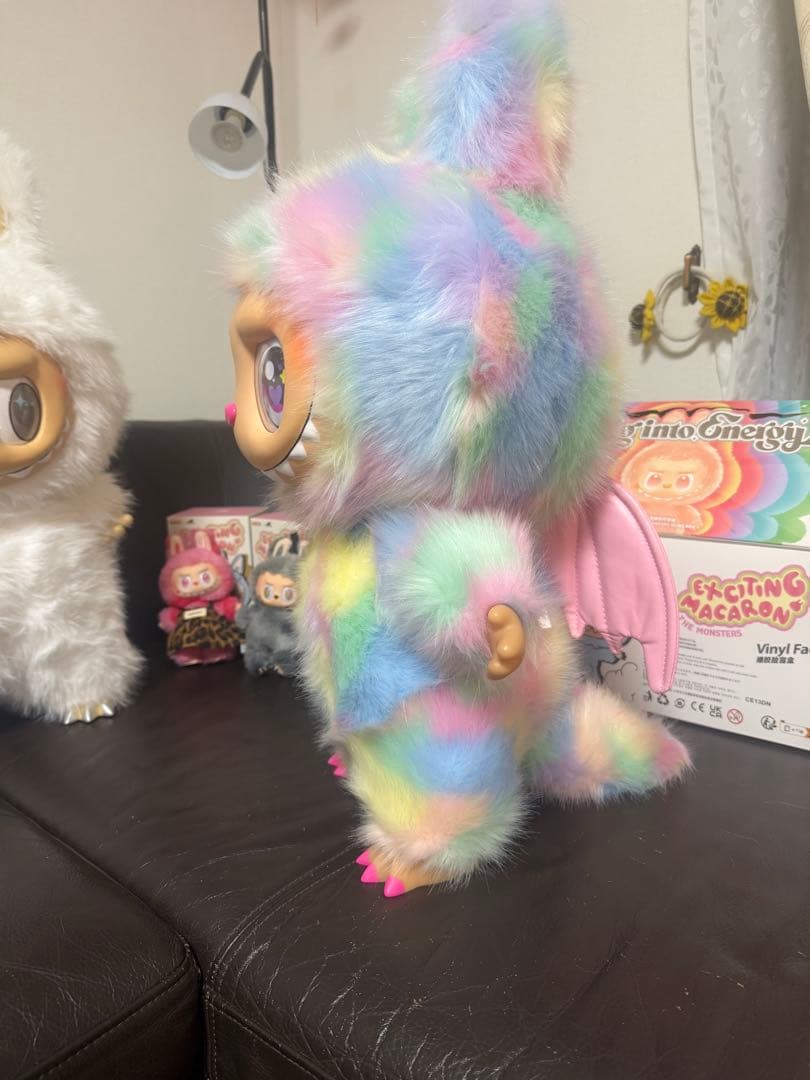 超特大60cmマカロンジモモ 夢色ふわもこ羽付き＆ピンクびれ スペシャルオーダー