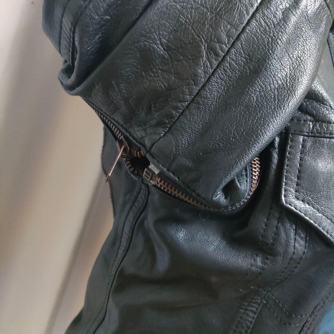 希少 ゴールデングース レザージャケット 2way ラインストーン