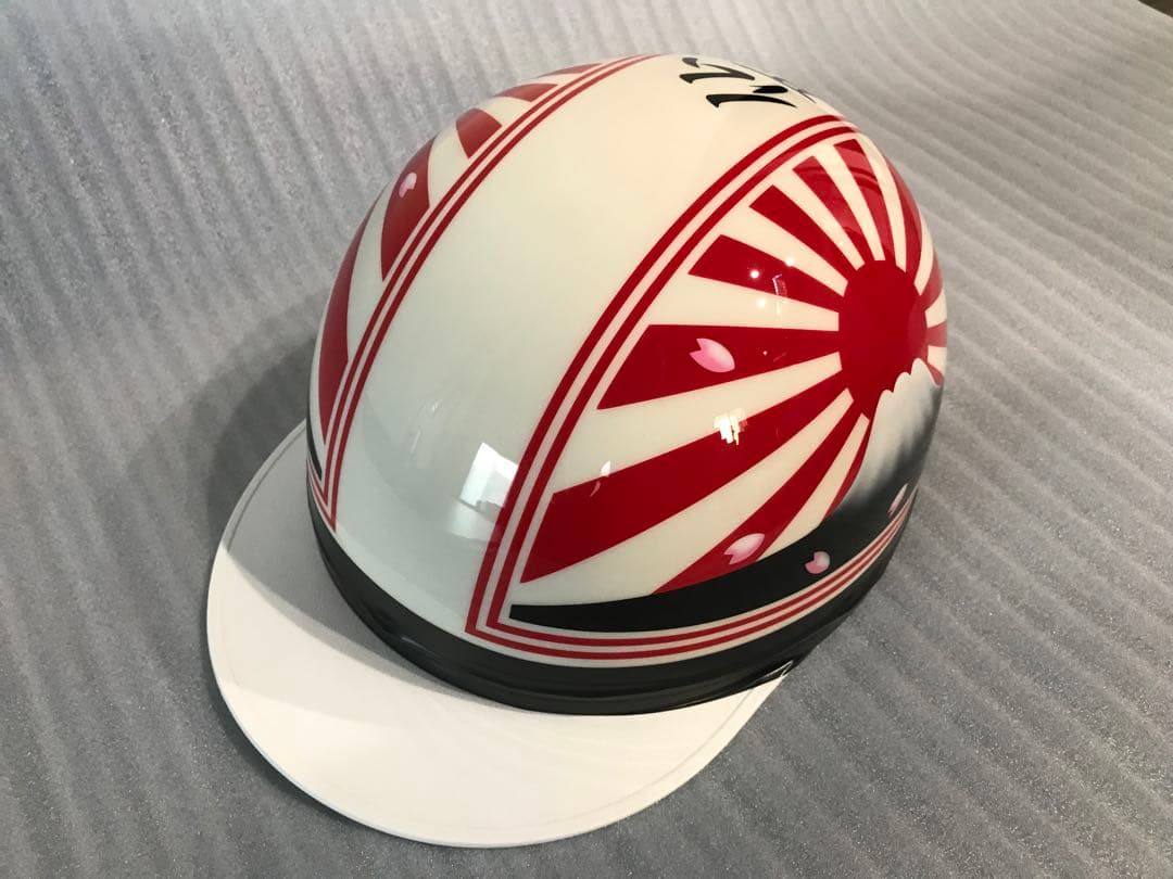 桜 富士日章 コルク半 ヘルメット 旭風防 軽スロ 三段シート CBX400F