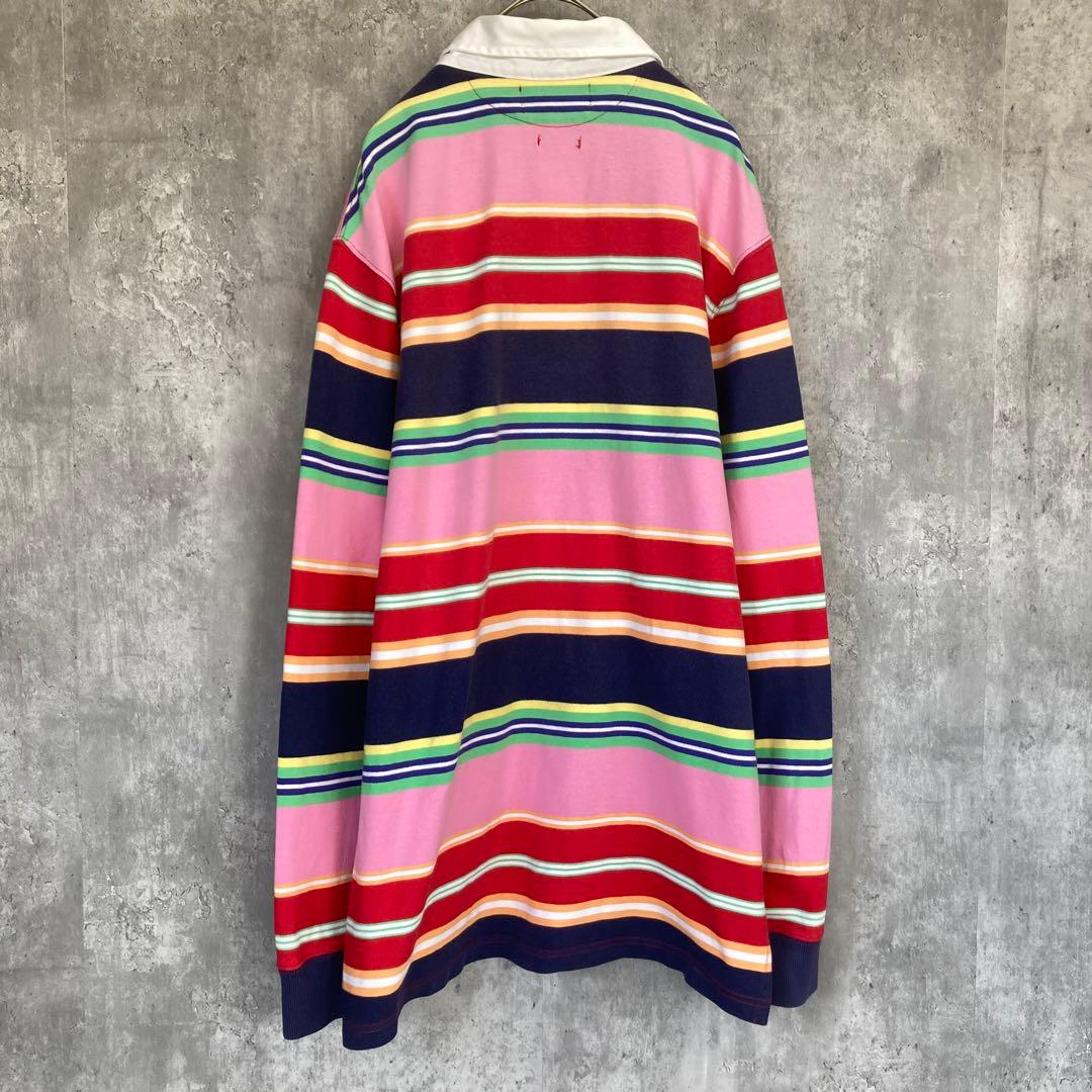 状態◯】ポロ ラルフローレン カラフル ボーダー 長袖 ラガーシャツ