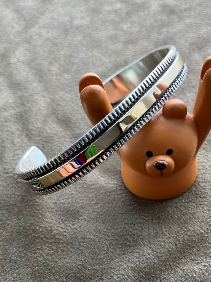 Bruce Morgan 14k バングル ブルースモーガン　チゼルワーク UNISEX / ナバホ族 Bruce Morgan / 1/4 14K チゼル プレーン バ