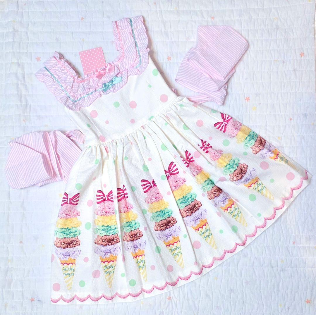 新品 シャーリーテンプル アイスクリーム プリント サンドレス