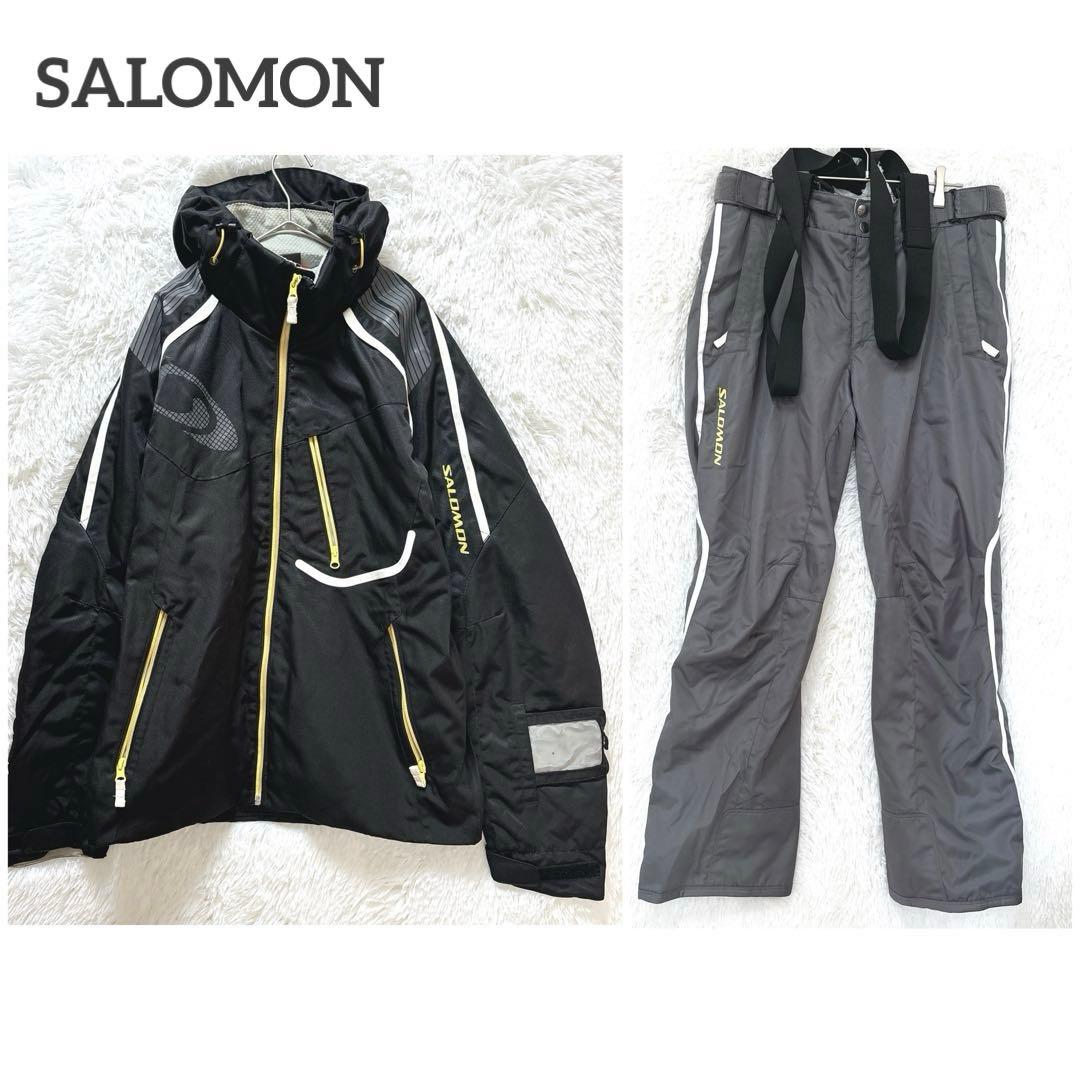 サロモン スキーウェア ブラック　Oサイズ　大きめ　スノーボード　セットアップ サロモン(salomon) スキーウェア 上下セット HIGHLAND+EDGE ハイランド
