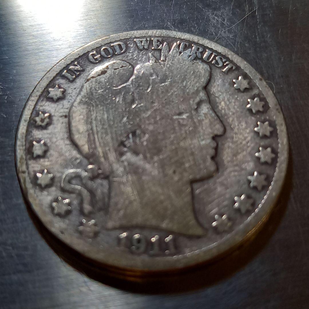 1911年 バーバーハーフダラー 銀貨 アメリカ - メルカリ