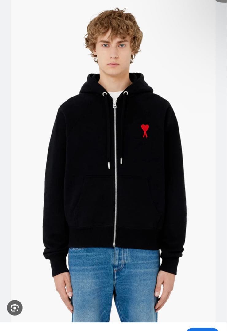 AMI PARIS アミパリス　パーカー　ジップパーカー Ami De Coeur ジップパーカー ブラック | AMI PARIS