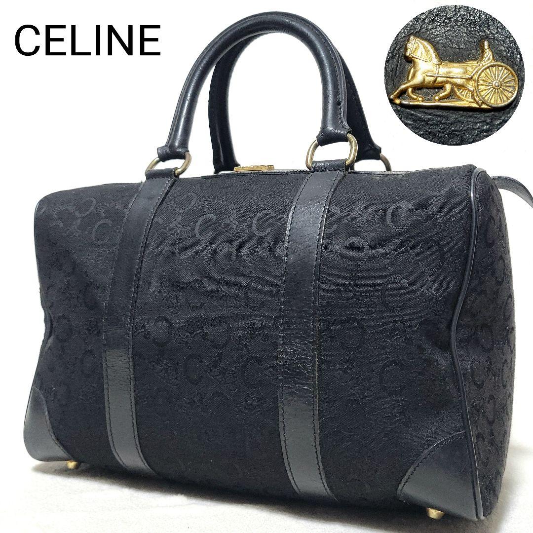 CELINE　ボストンバッグ Cマカダム 馬車金具 レザー キャンバス 大容量 CELINE（セリーヌ） ボストンバッグ 旅行バッグ ハンドバッグ マカダム