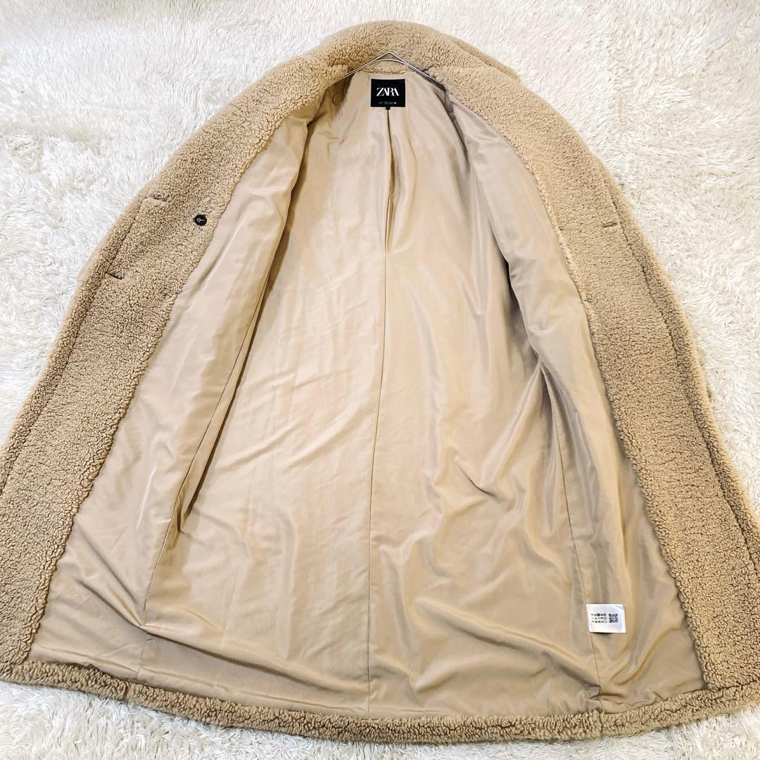 美品】ZARA エクストラ ロングフェイクボアコート テディベアコート M