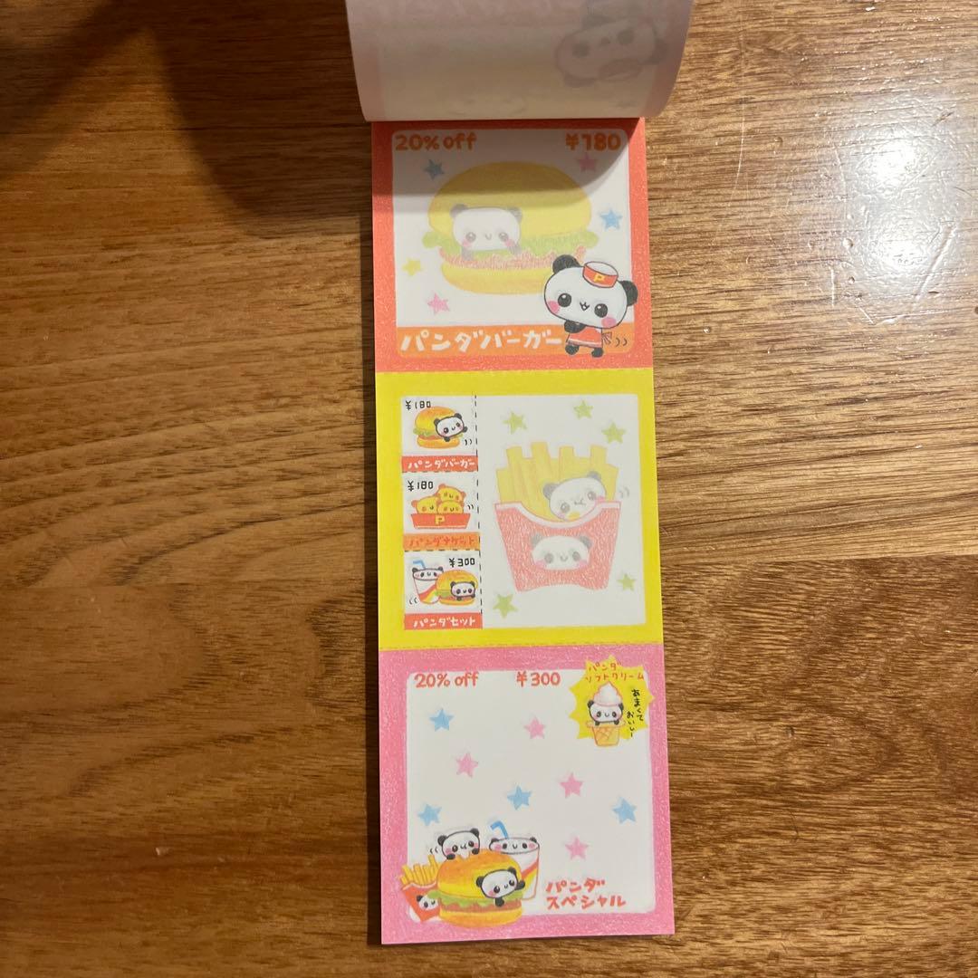 平成レトロ　クラックス　ピリッとコロンメモ　パンダちゃんのハンバーガー屋さん