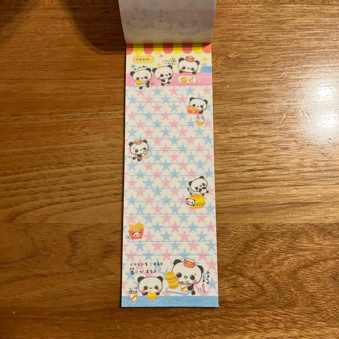 平成レトロ　クラックス　ピリッとコロンメモ　パンダちゃんのハンバーガー屋さん