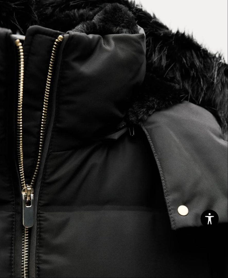 ZARA セミロング丈フード付きダウンジャケット 【Mサイズ】 - メルカリ