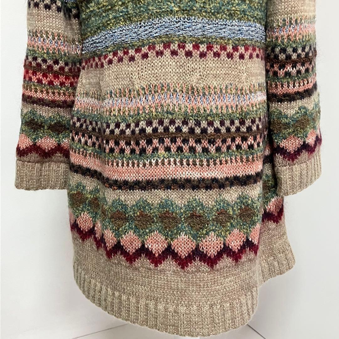 エムアンドキョウコ M.＆KYOKO ニットロングコート 佐藤繊維 サイズ2