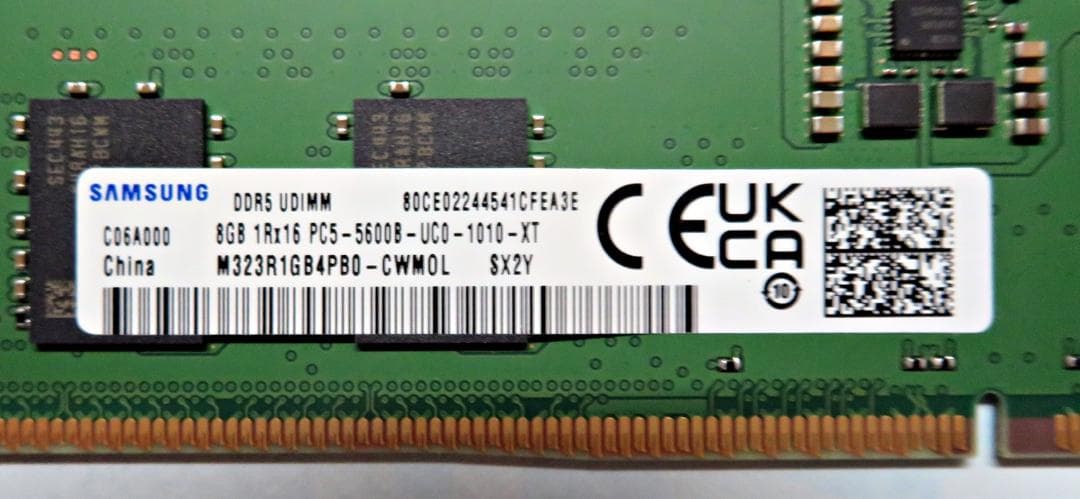 サムスン 8GB DDR5 PC5-5600B-UC0-1010-XT x 2枚 - メルカリ