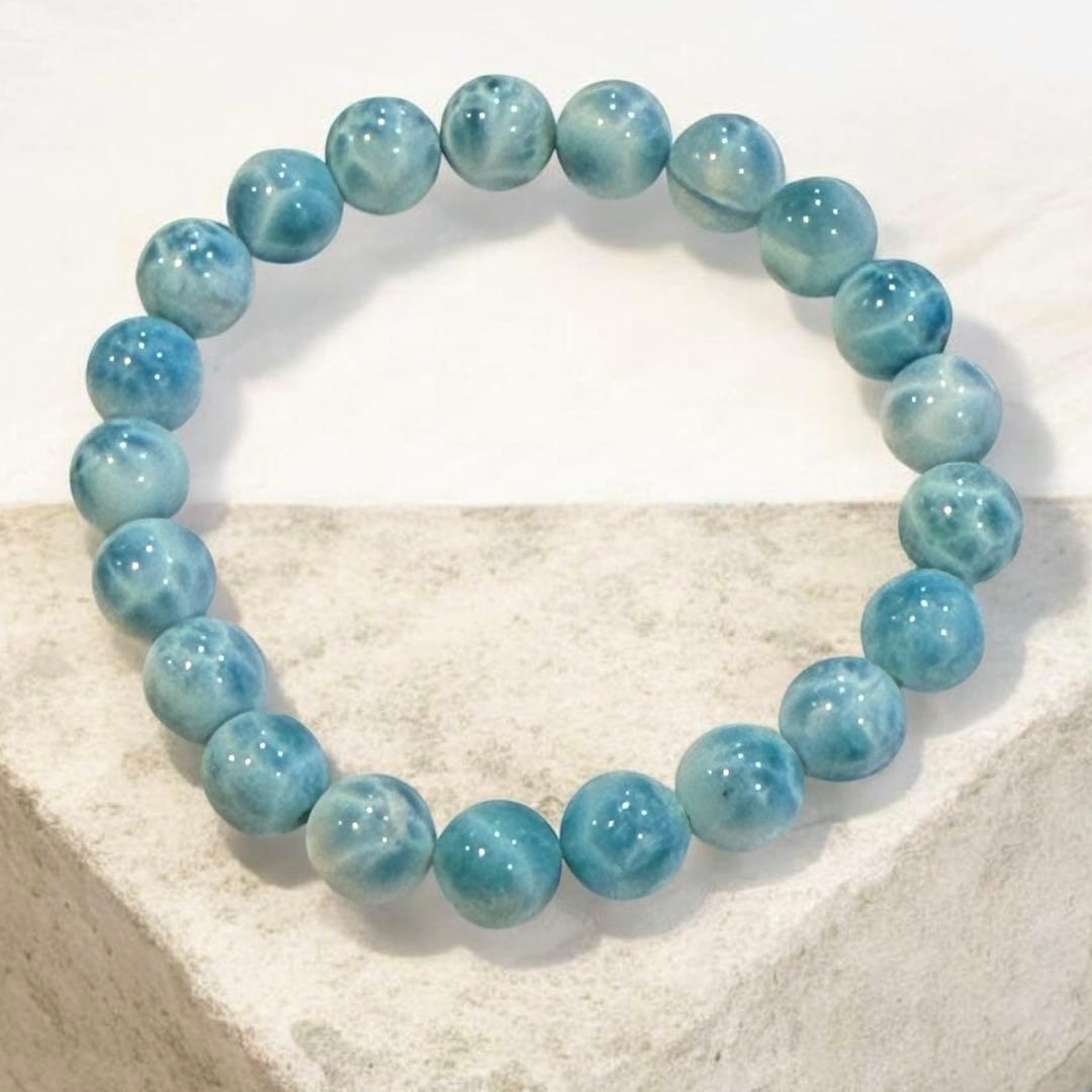 ら*中様 ラリマー ビーズブレスレット 18.5g 7mm前後