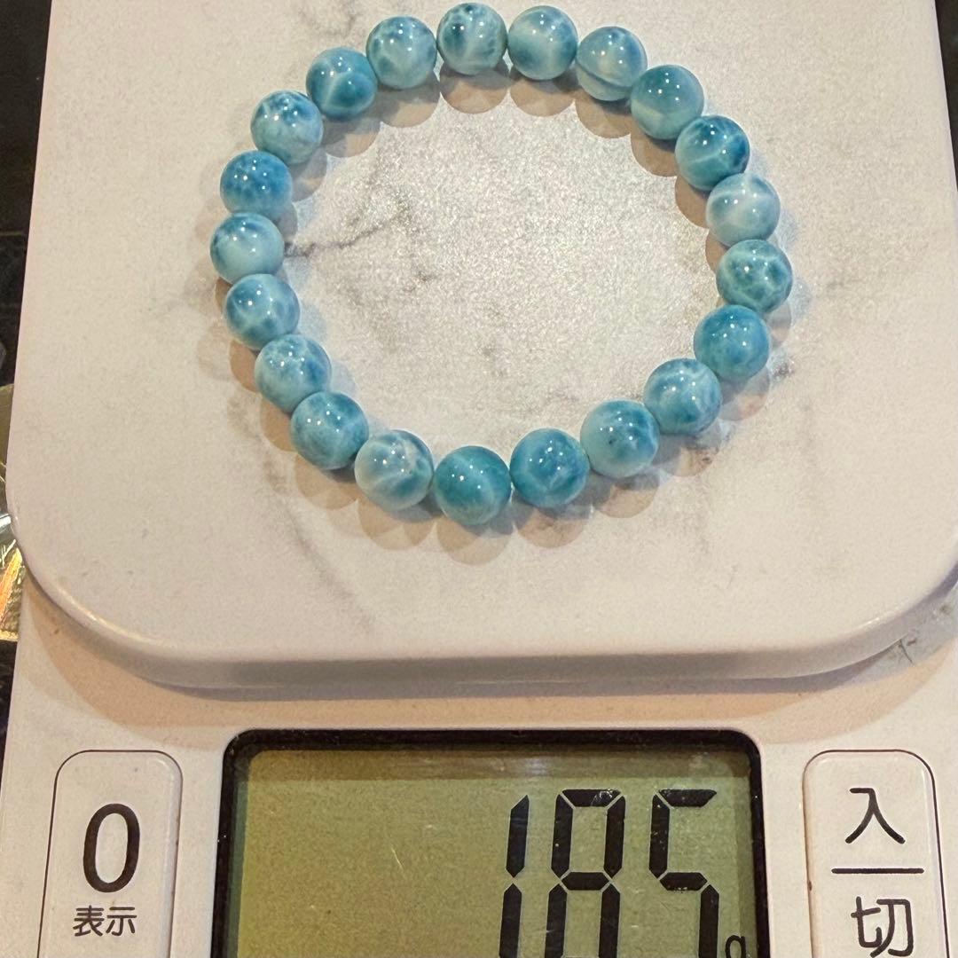 ら*中様 ラリマー ビーズブレスレット 18.5g 7mm前後